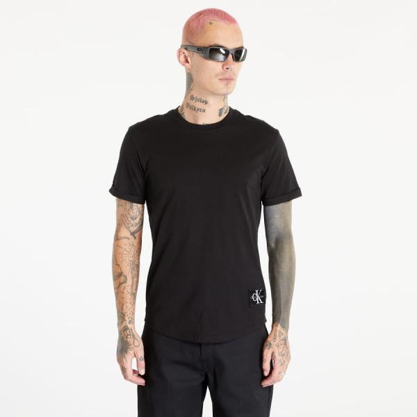 CALVIN KLEIN JEANS Badge Turn Up Short Sleeve T-Shirt Black