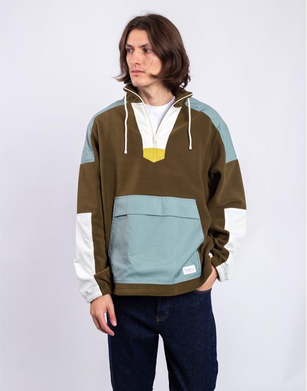 Knowledge Cotton Fleece Anorak 1100 Dark Olive S