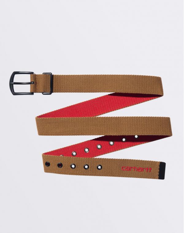 Carhartt WIP Heston Belt Hamilton Brown/Cherry