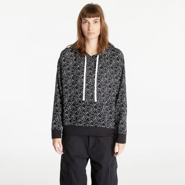 Pyžamo DKNY WMS Pyjama Long Sleeve Top Hoodie Black S