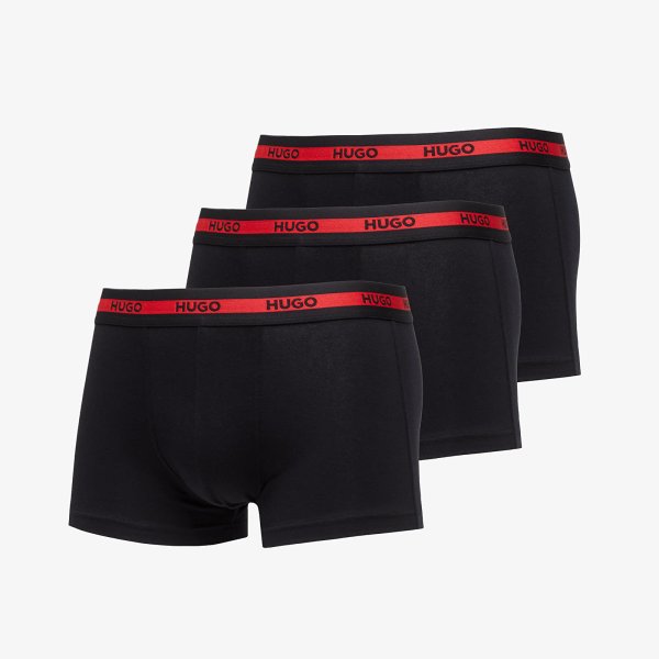 Boxerky Hugo Boss Logo-Waistband Stretch Trunks 3-Pack Black S