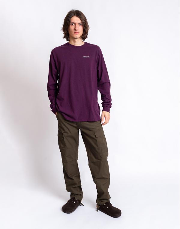 Tričko Patagonia M's L/S P-6 Logo Responsibili-Tee Night Plum