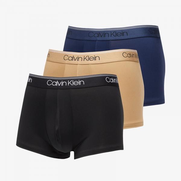 Boxerky Calvin Klein Microfiber Stretch-Low Rise Boxer 3-Pack Black/ Tigers Eye/ Blue Shadow XL