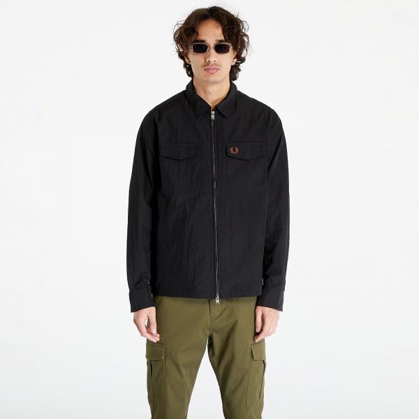 FRED PERRY Zip Overshirt Black