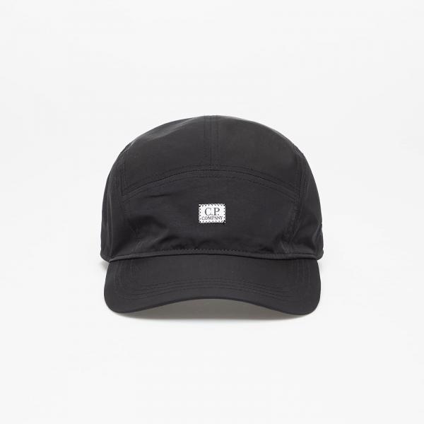 C.P. Company Chrome-R Panelled Logo Cap Black