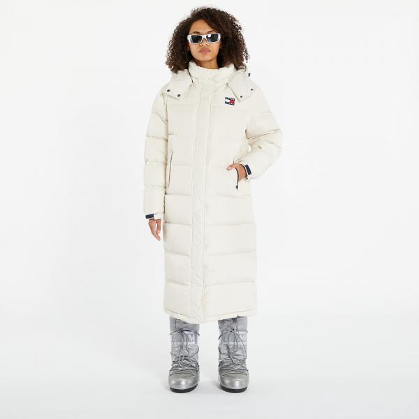 Kabát Tommy Jeans Alaska Long Puffer Beige L