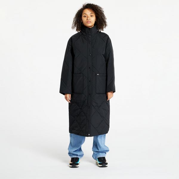 Kabát TOMMY JEANS Diamond Quilt Coat Black S