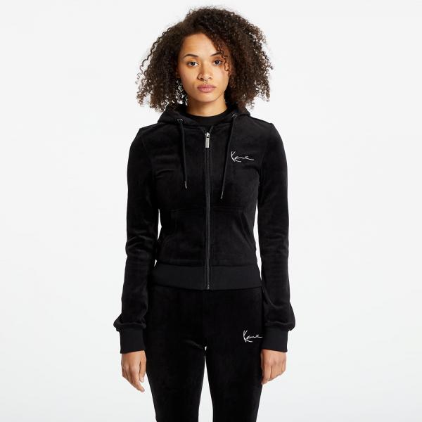 Mikina Karl Kani Chest Signature Tight Full Zip Velvet Jacket Black L