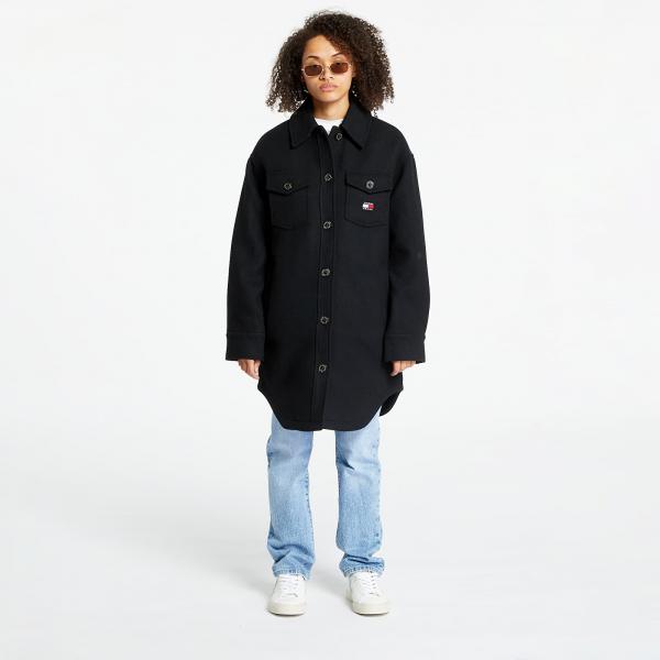 Kabát TOMMY JEANS Wool Coat Black XS
