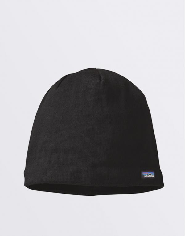 Patagonia Beanie Hat Logo Belwe: Black