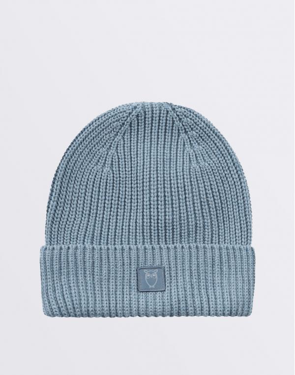 Knowledge Cotton Ribbing Hat 1414 Dusty Blue Melange