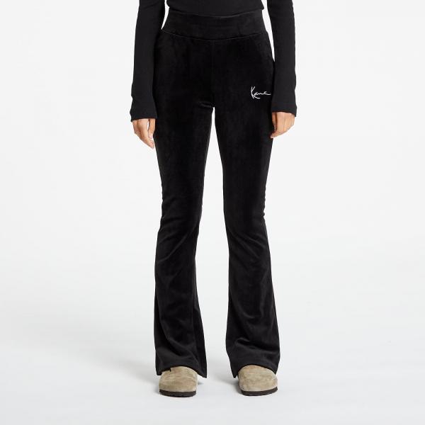 Kalhoty Karl Kani Small Signature Flared Velvet Pants Black XS