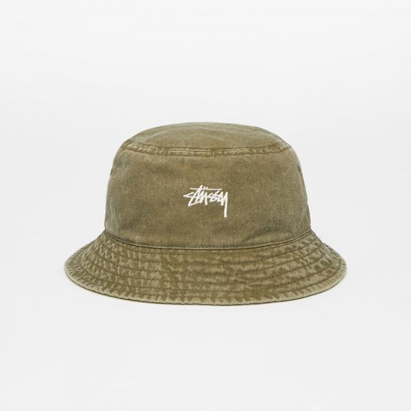 Stüssy Washed Stock Bucket Hat Olive