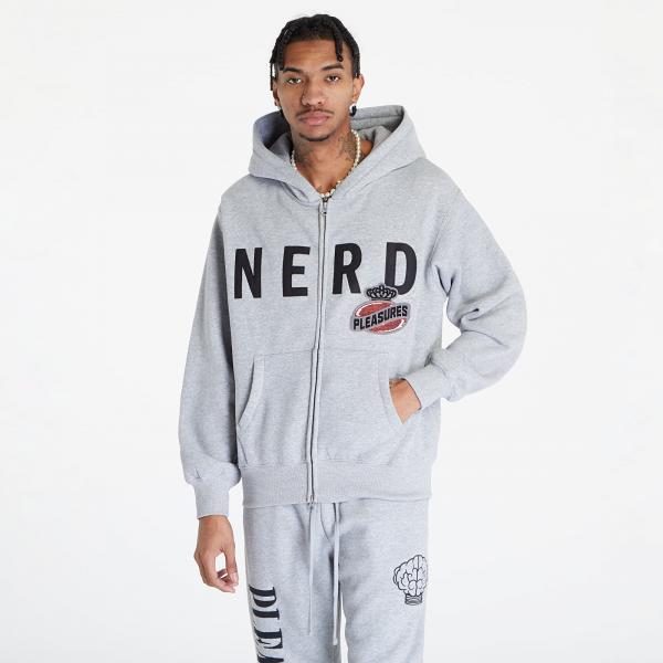 Mikina PLEASURES x N.E.R.D Full-Zip Up Hoodie Heather Grey L