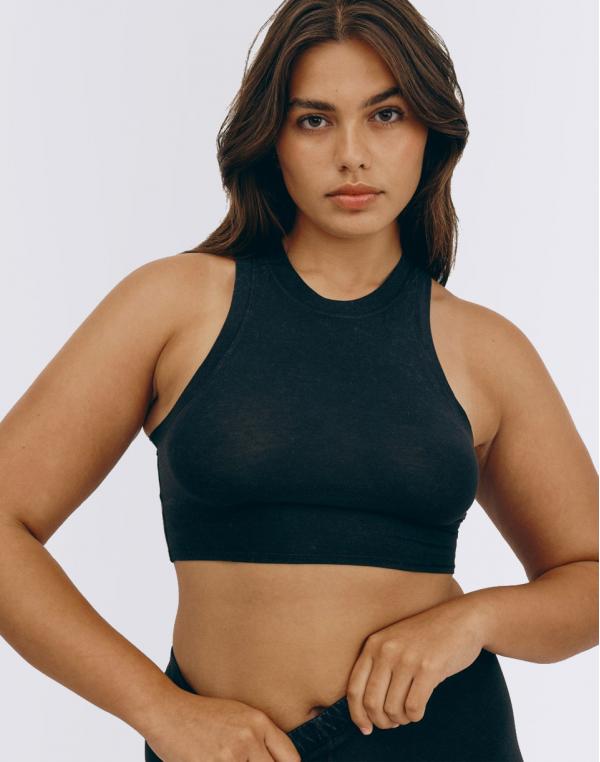 Organic Basics Core Crop Tank Top Black XS