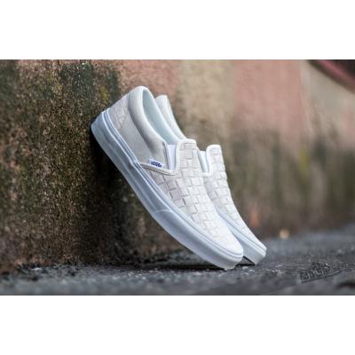 Vans Classic Slip-On (Suede Checkers) Blanc De Blanc