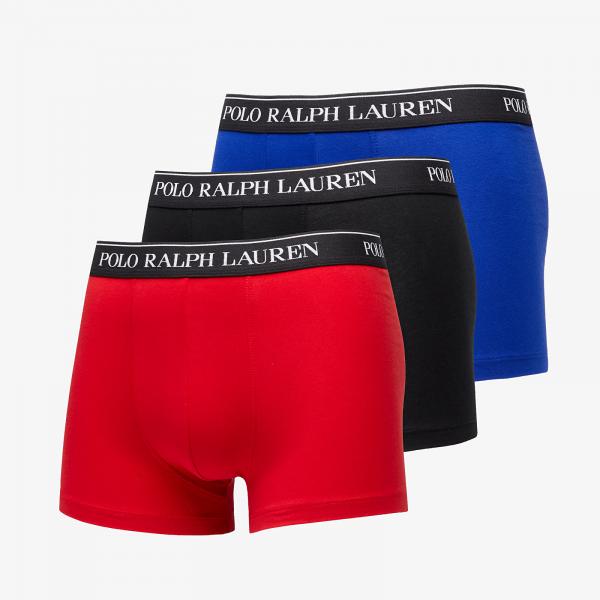 Boxerky Ralph Lauren Stretch Cotton Classic Trunk 3-Pack Blue/ Red/ Black S