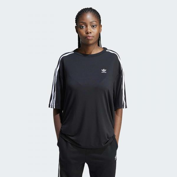 Tričko adidas 3 Stripe Os Tee Black XXS