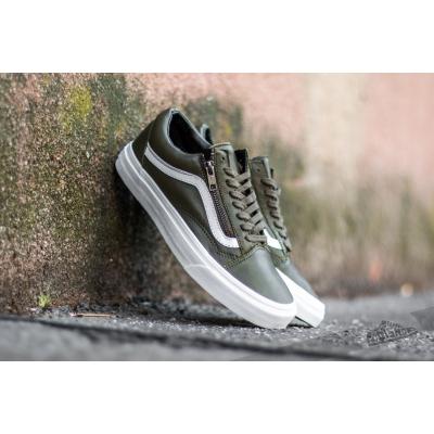 Vans Old Skool Zip (Antique Leather) Ivy Green
