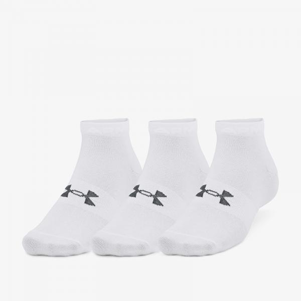 Ponožky Under Armour ESSential Low Cut 3Pk White/ White/ Pitch Gray XL