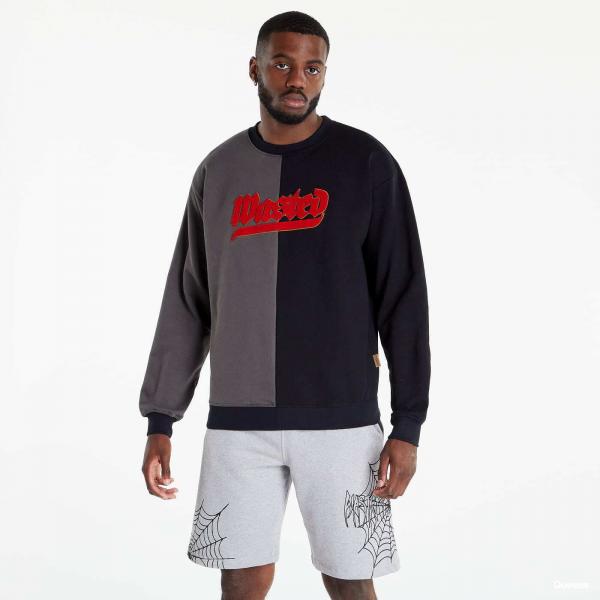 Mikina Wasted Paris Crew Neck Fury Bicolor Dark Grey/ Black M
