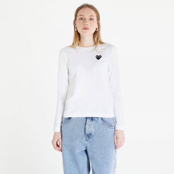 Tričko Comme des Garçons PLAY Long Sleeve Tee White M