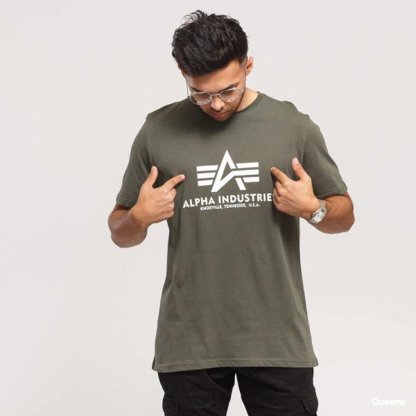 Tričko Alpha Industries Basic Tee Dark Olive M