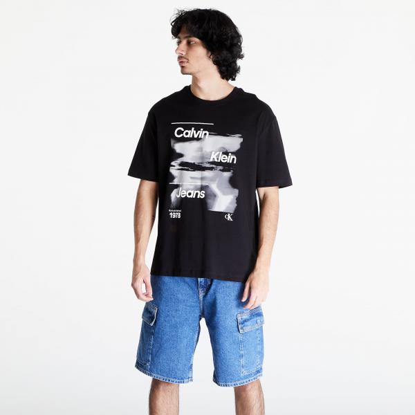 Tričko Calvin Klein Jeans Diffused Logo Short Sleeve Tee Black M