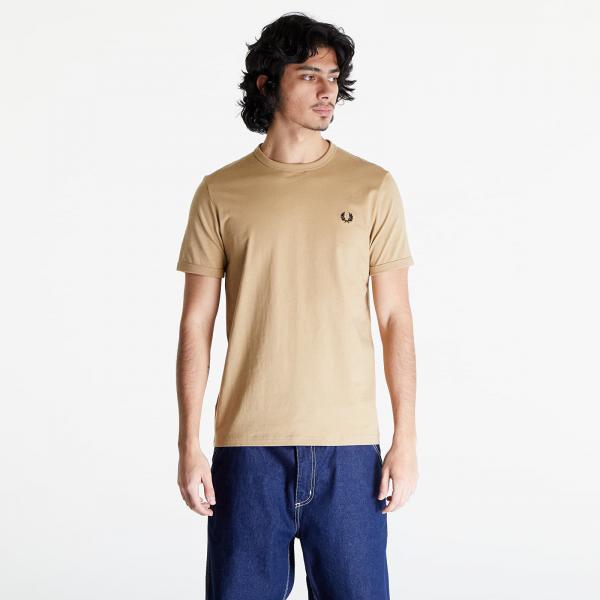 Tričko FRED PERRY Ringer T-Shirt Warm Stone/ Black L