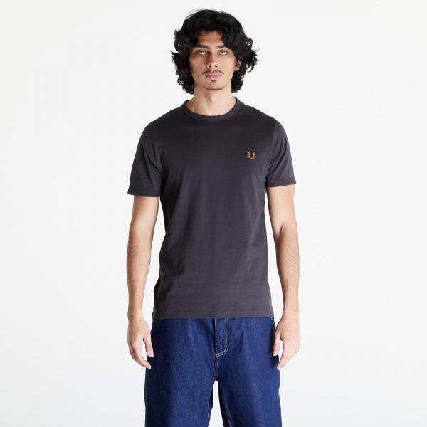 FRED PERRY Ringer T-Shirt Anchgrey/ Dkcaram