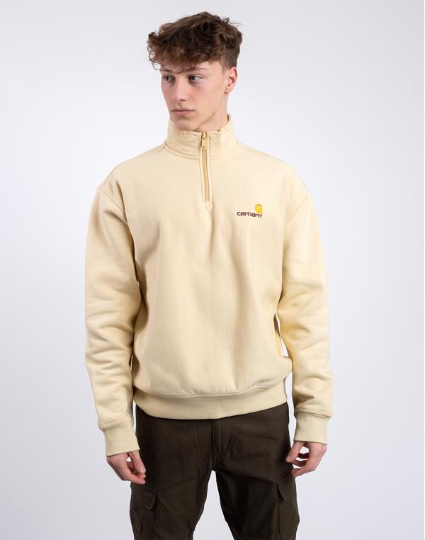 Carhartt WIP Half Zip American Script Sweat Rattan XS