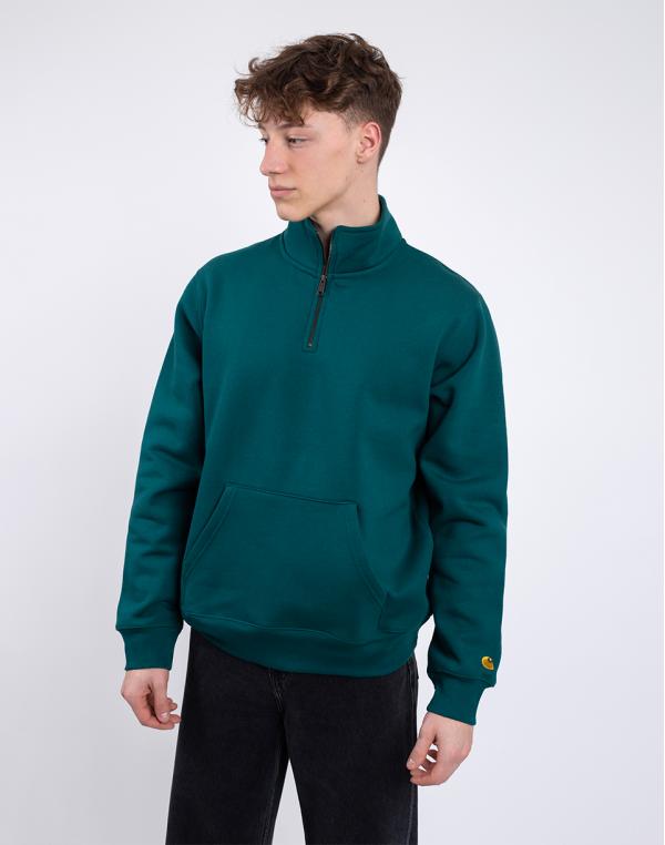 Carhartt WIP Chase Neck Zip Sweat Chervil/Gold S