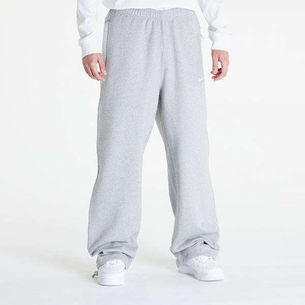Tepláky Nike Solo Swoosh Men's Open-Hem Brushed-Back Fleece Pants Dk Grey Heather/ White XXL