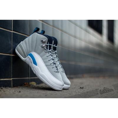 Air Jordan 12 Retro (BG) Wolf Grey/ University Blue-White-Mid Navy