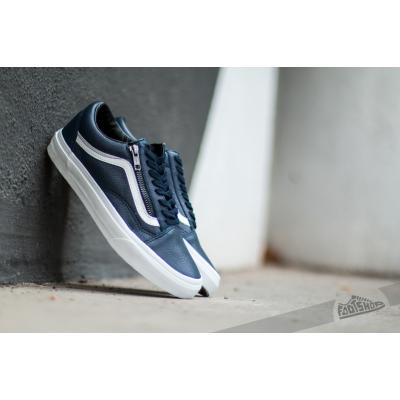 Vans Old Skool Zip (Antique Leather) Dress Blue