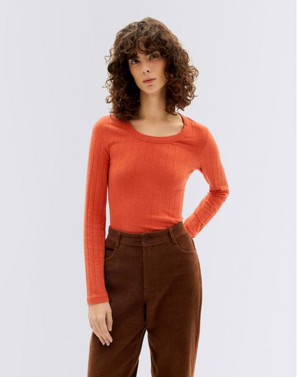 Tričko Thinking MU Pumpkin Trash Casilda L/S Top PUMPKIN