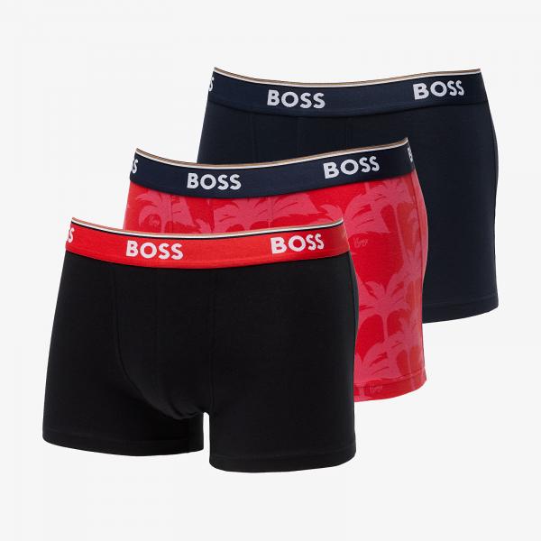 Boxerky Hugo Boss Power Design Trunk 3-Pack Black/ Navy/ Red S