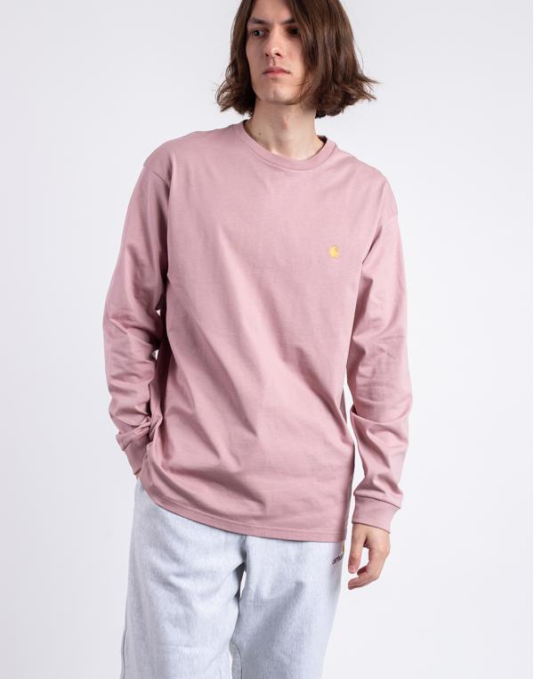 Tričko Carhartt WIP L/S Chase T-Shirt Glassy Pink/Gold
