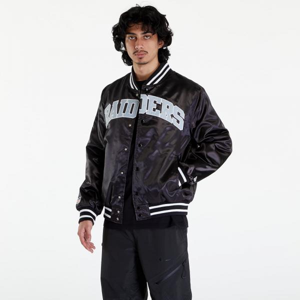Bomber New Era Las Vegas Raiders NFL Satin Black Bomber Jacket UNISEX Black/ White S