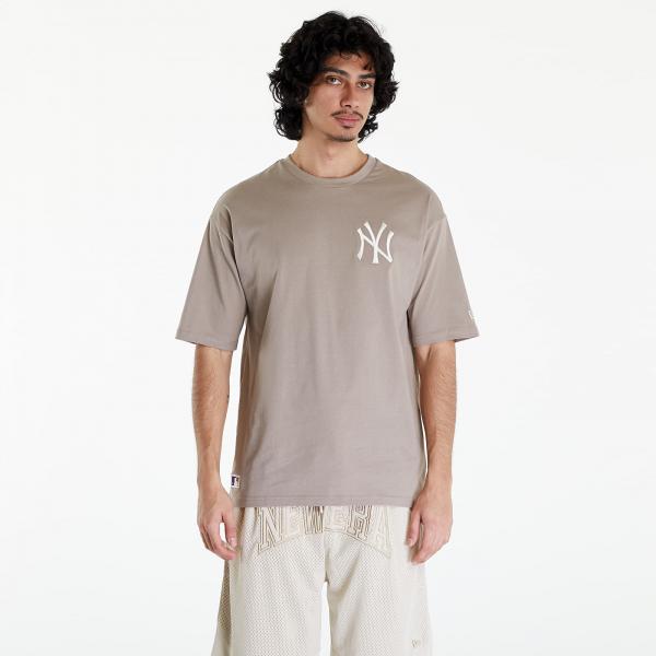 Tričko New Era MLB League Essentials LC OS Tee New York Yankees UNISEX Ash Brown/ Off White L