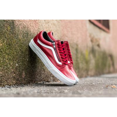 Vans Old Skool Zip (Antique Leather) Chili Pepper/ True White