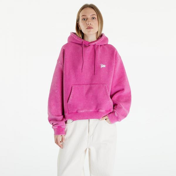 Mikina Patta Classic Washed Hooded Sweater UNISEX Fuchsia Red M