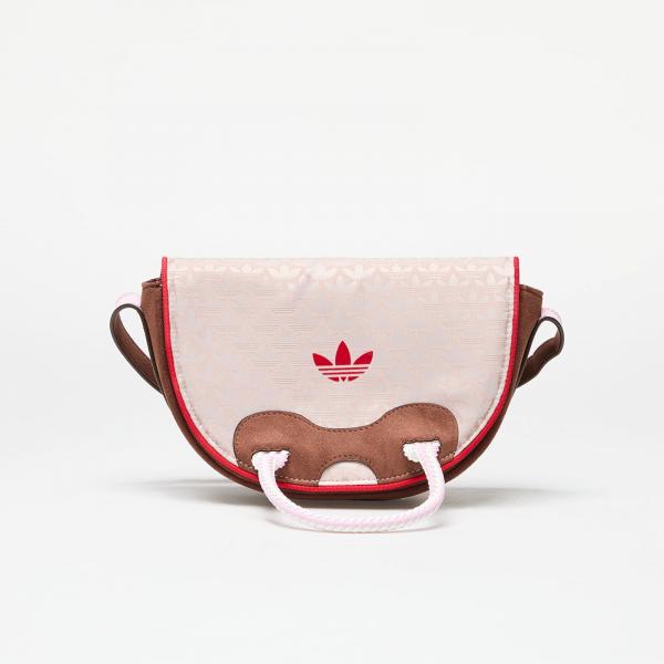 Kabelka adidas Trefoil Monogram Jacquard Suede Satchel Bag Wonder Taupe/ Preloved Brown/ Better Scarlet Universal