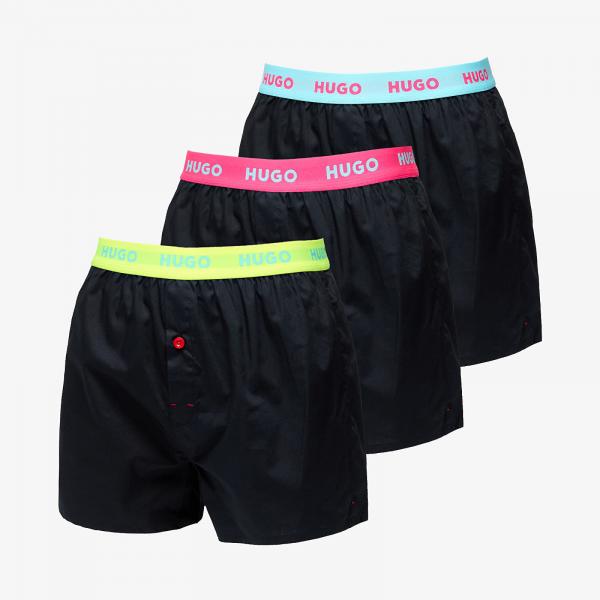 Boxerky Hugo Boss Woven Triplet 3-Pack Boxer Black S