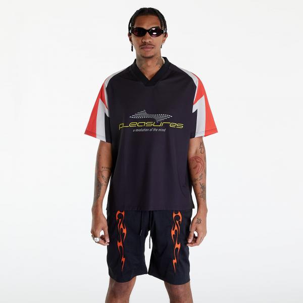 Dres PLEASURES Mind Soccer Jersey Short Sleeve Tee Black L