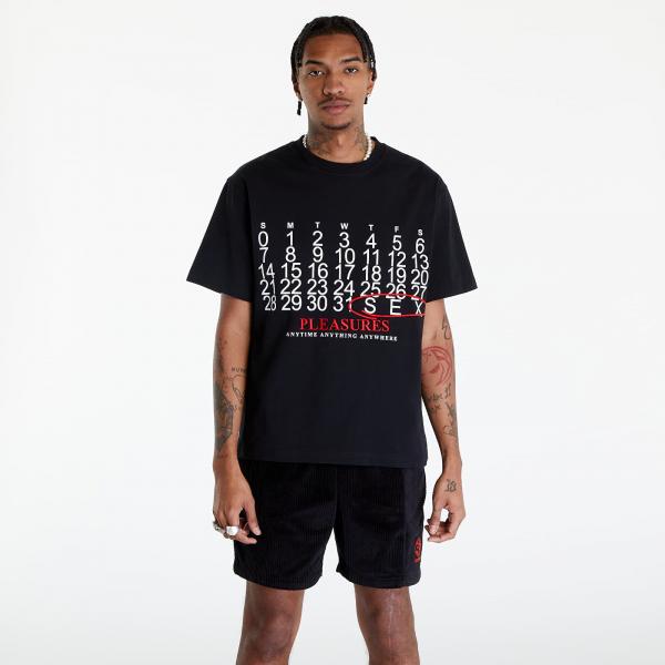 Tričko PLEASURES Calendar Heavyweight T-Shirt Black M