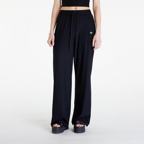 Kalhoty Roxy Rise & Vibe Rib Wide Leg Pants Anthracite L