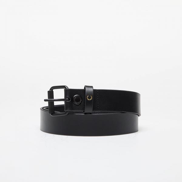 Pásek FRED PERRY Burnished Leather Belt Black M
