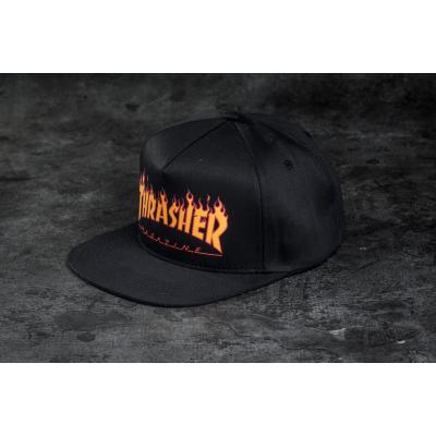 Thrasher Flame Logo Structured Snapback Black