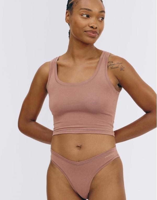 Organic Basics Flex Cheeky Briefs Rose Wood XS